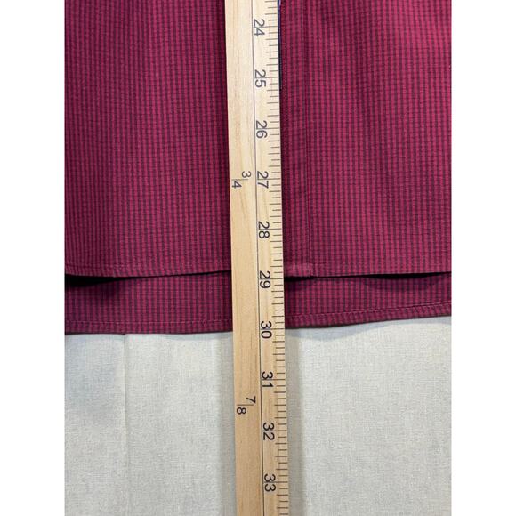 Tommy Hilfiger Tailored in Hong Kong Red Check Button Down Shirt Size 16 34/35 - Picture 2 of 12